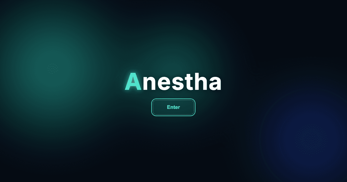 Anestha 첫 화면